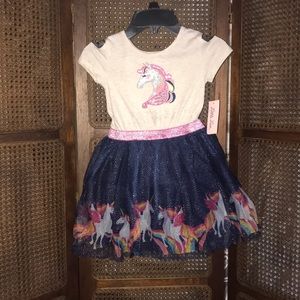 New! Little Lass Unicorn Tulle Dress
